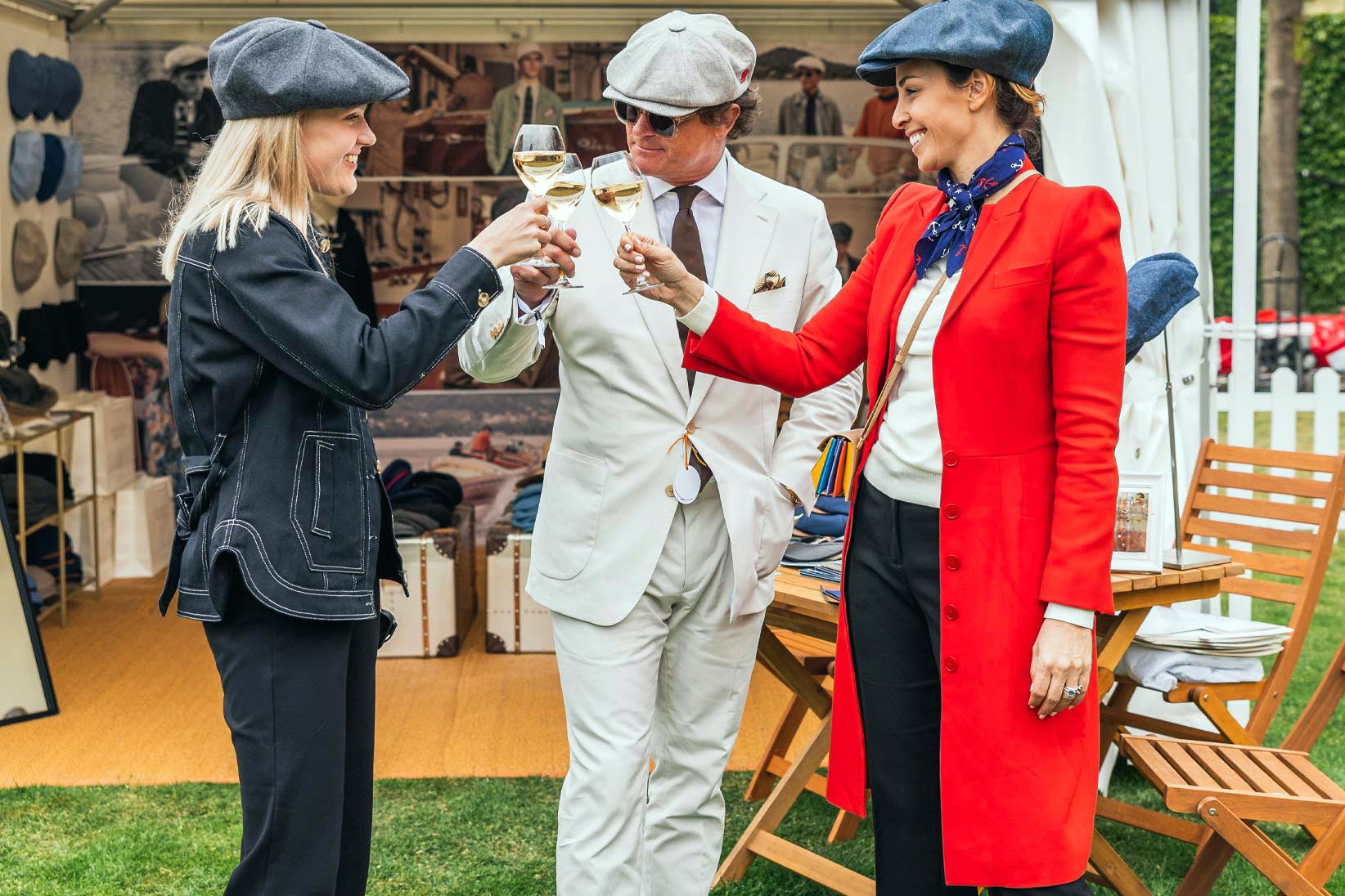 Enjoying A Glass of Wine at London Concours