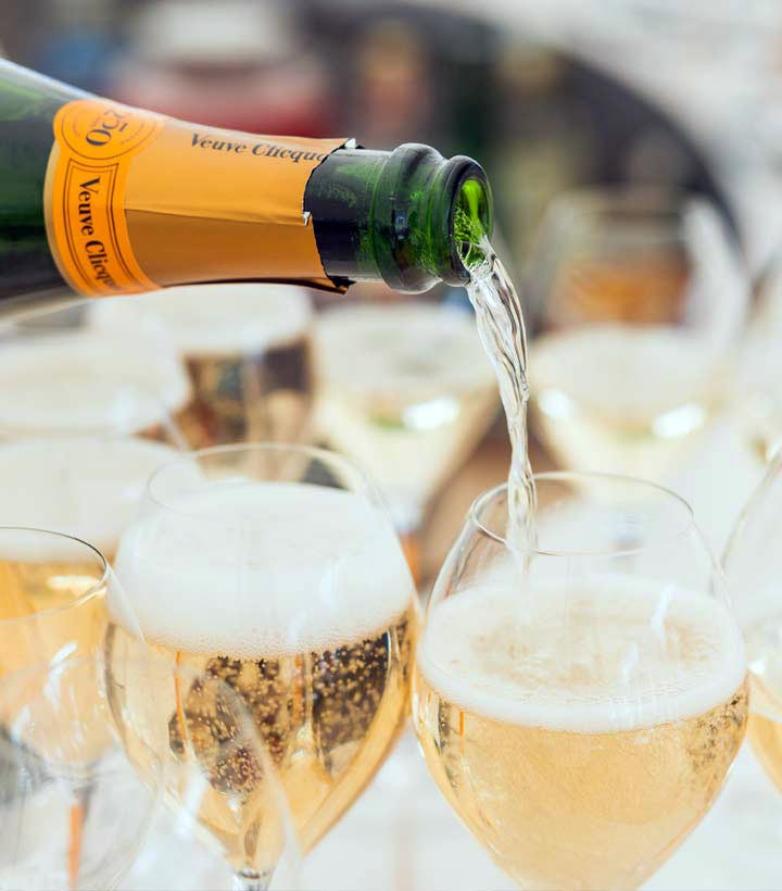 Pouring a Glass of Veuve Clicquot